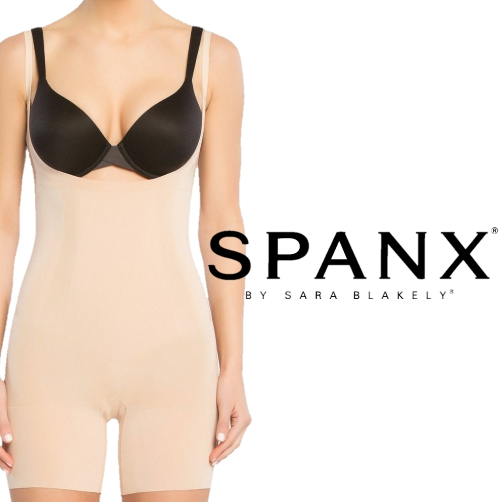 𝗦𝗽𝗮𝗻𝘅 Open Bust Mid Thigh Bodysuit